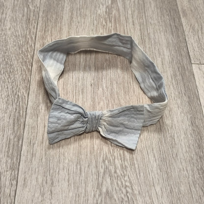 Blue & White Tie-Dye Elastic Bow Headband Hair Band Accessory