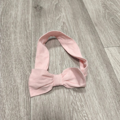 Pink Bow Headband Soft Stretchy Fabric Hair Band Wrap Knot Headware Accent