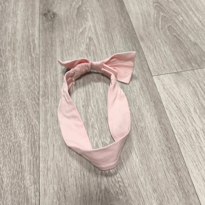 Pink Bow Headband Soft Stretchy Fabric Hair Band Wrap Knot Headware Accent