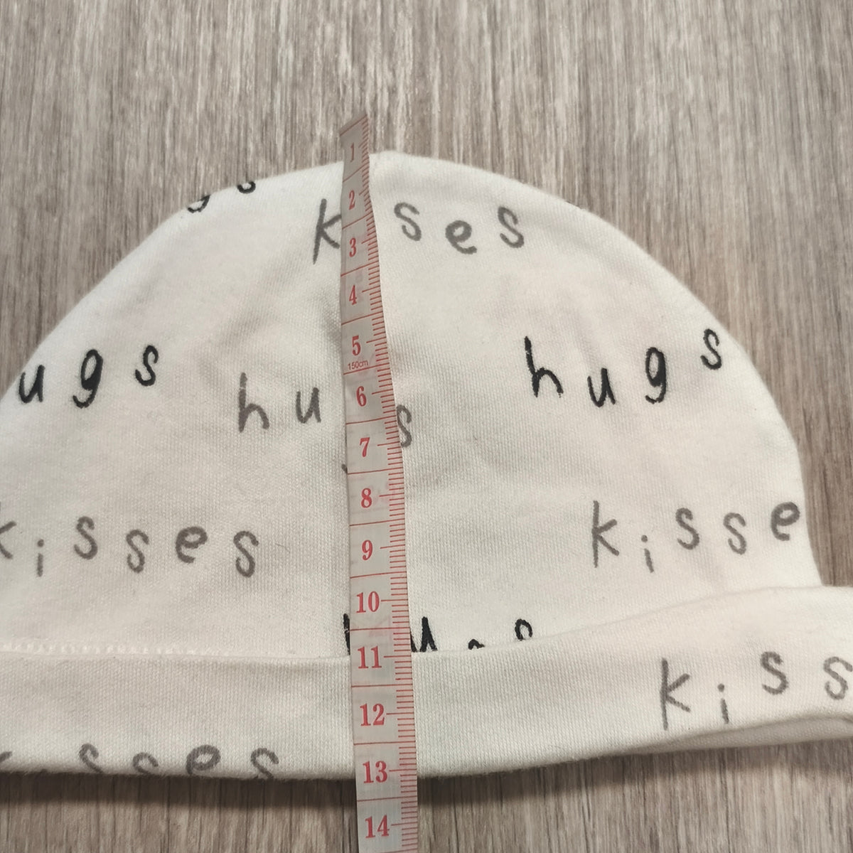 George Baby Beanie Hat One Size White Hugs & Kisses Print Soft Cotton Cap