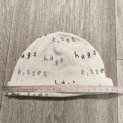 George Baby Beanie Hat One Size White Hugs & Kisses Print Soft Cotton Cap