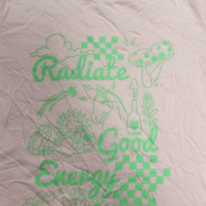Primark Cares Girls Pink T-Shirt Radiate Good Energy Graphic Tee 9-10 Yrs 140cm