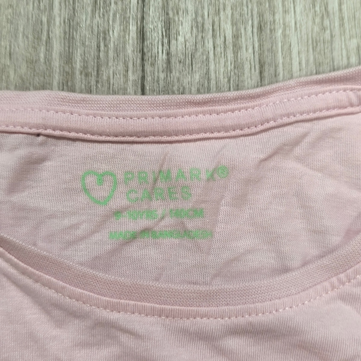 Primark Cares Girls Pink T-Shirt Radiate Good Energy Graphic Tee 9-10 Yrs 140cm