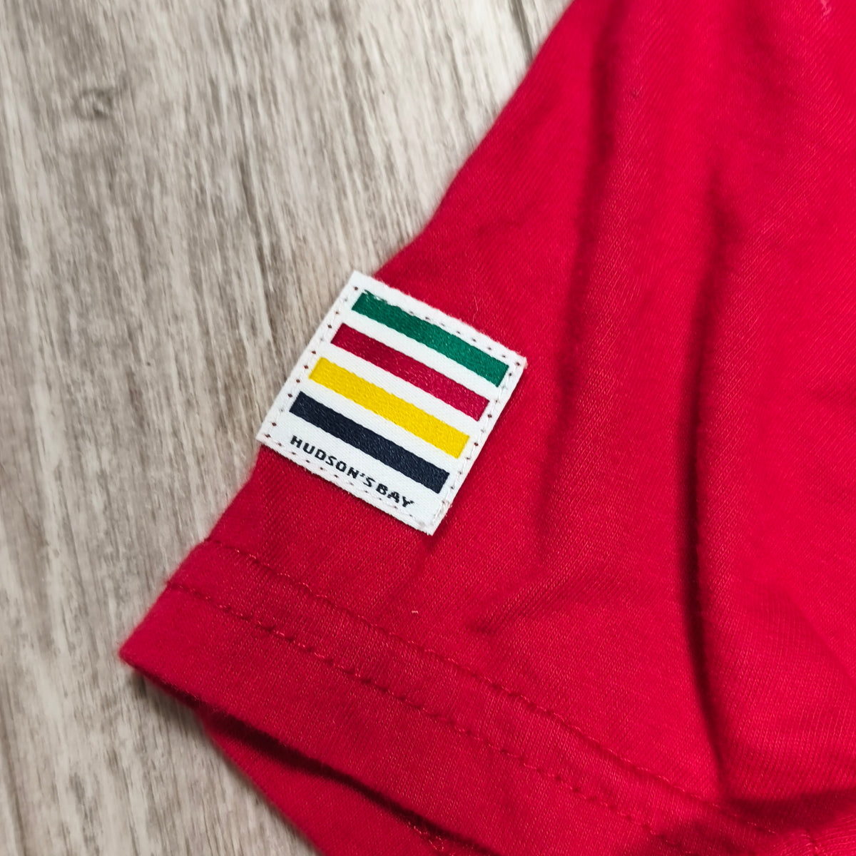 Hudson's Bay Canada Olympic Team Girls Red Graphic T-Shirt Size 10/12 Cotton