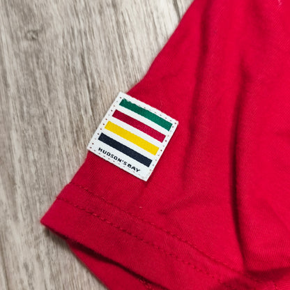 Hudson's Bay Canada Olympic Team Girls Red Graphic T-Shirt Size 10/12 Cotton