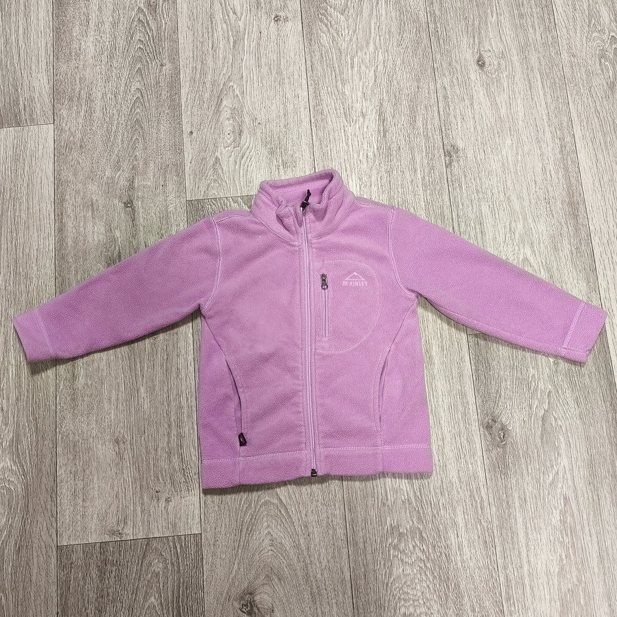 McKINLEY Kids Fleece Jacket Size 90 Purple Full Zip Outdoor Sweater Coat Top