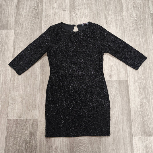 Blue Inc Woman Black Metallic Sparkle Keyhole Mini Party Dress UK 10