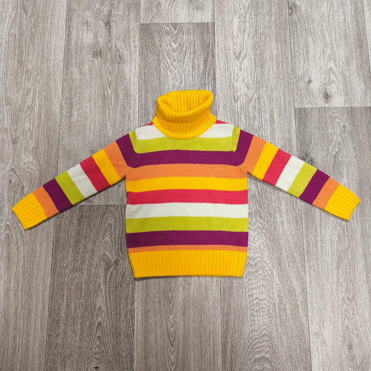 Lemon Kids Multicolor Striped Turtleneck Knit Sweater Size 104 Pullover