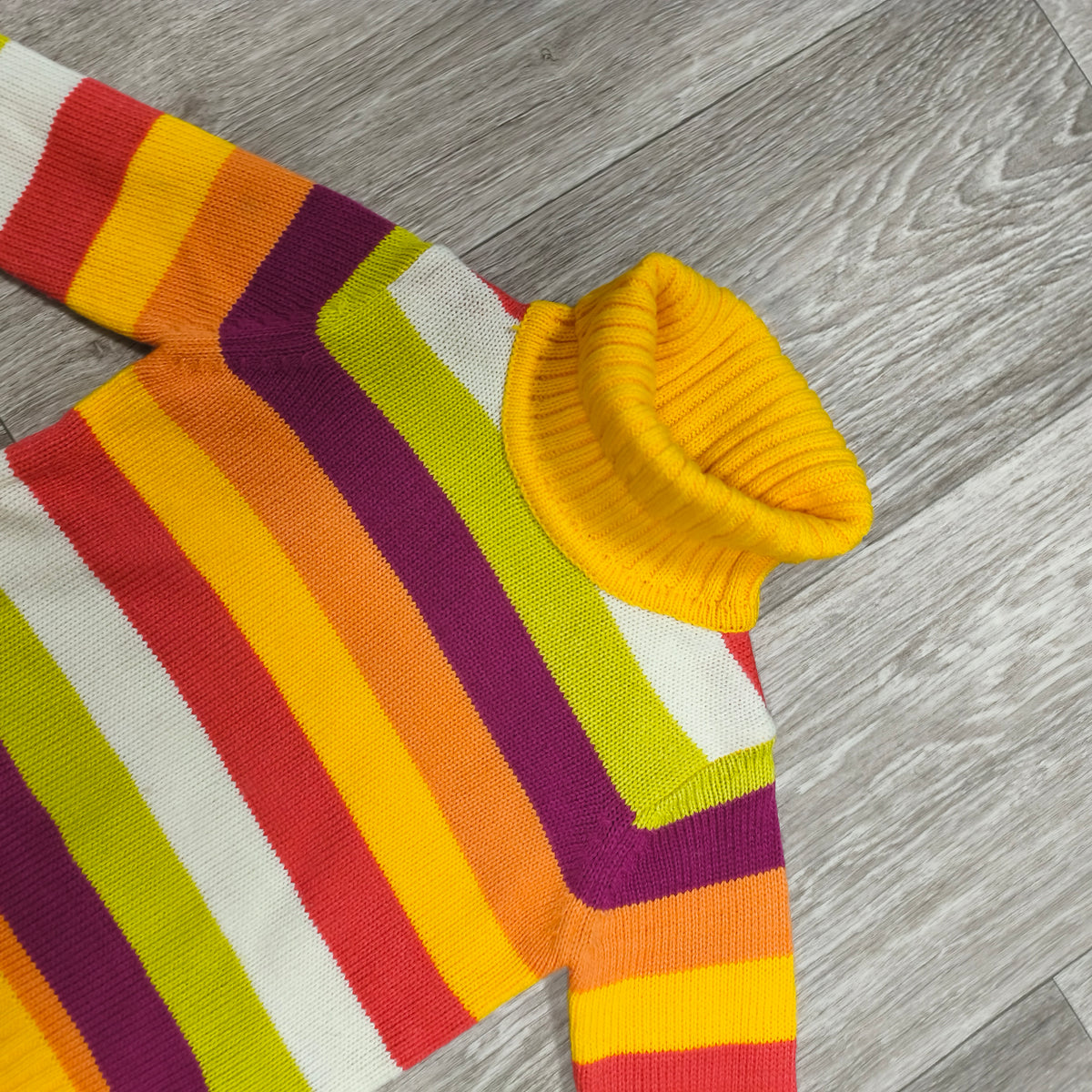 Lemon Kids Multicolor Striped Turtleneck Knit Sweater Size 104 Pullover