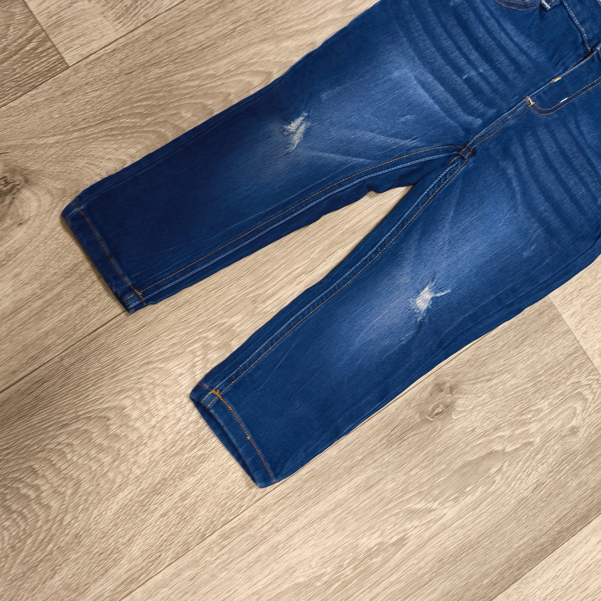 So Cute Toddler Boys Blue Denim Jeans Size 98 (2-3Y) Elastic Waist Distressed