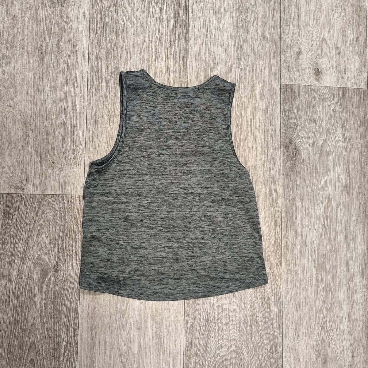 Tu Girls Grey Marl Let's Dance Heart Graphic Sleeveless Crop Tank Top Size 7 Yrs