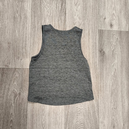 Tu Girls Grey Marl Let's Dance Heart Graphic Sleeveless Crop Tank Top Size 7 Yrs