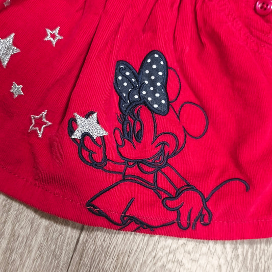Disney Baby at George Minnie Mouse Red Corduroy Pinafore Dress 0-3 Months Stars