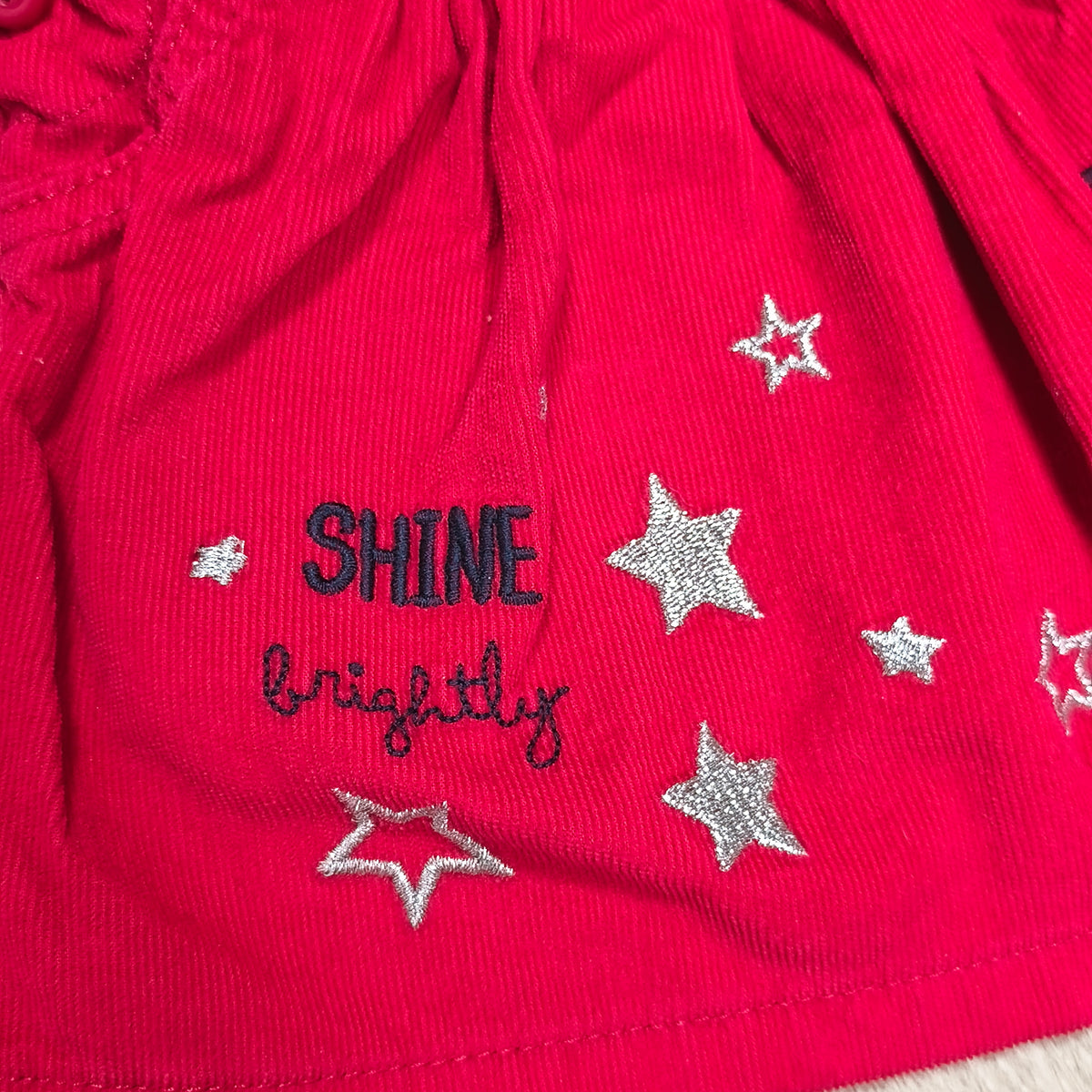 Disney Baby at George Minnie Mouse Red Corduroy Pinafore Dress 0-3 Months Stars