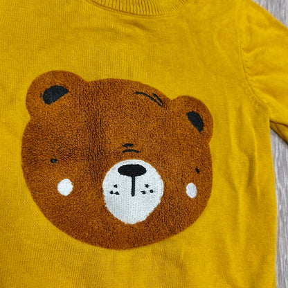 Fox & Bunny Sinsay Baby Boys Yellow Bear Jumper Knit Sweater 98 cm 2-3 Years