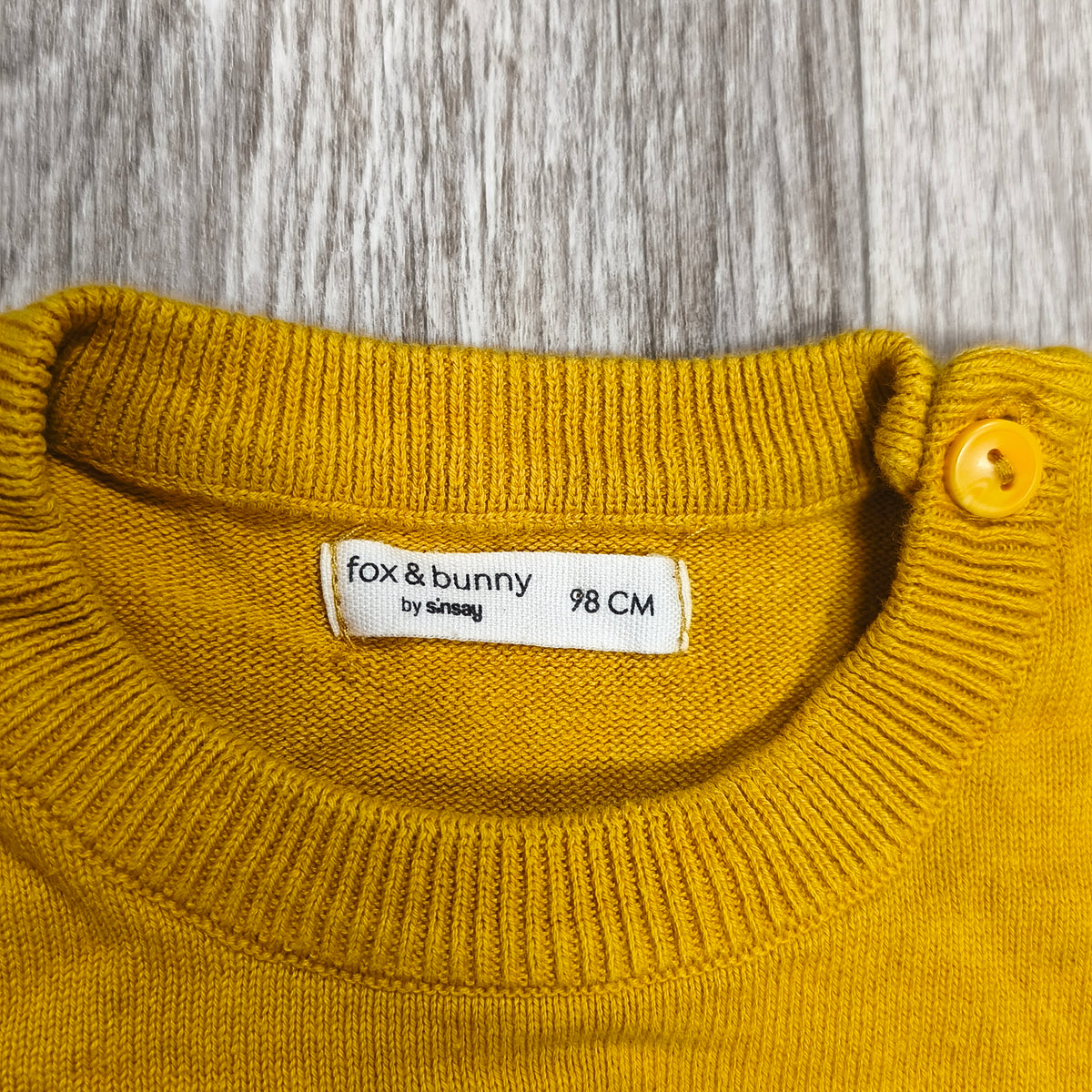 Fox & Bunny Sinsay Baby Boys Yellow Bear Jumper Knit Sweater 98 cm 2-3 Years