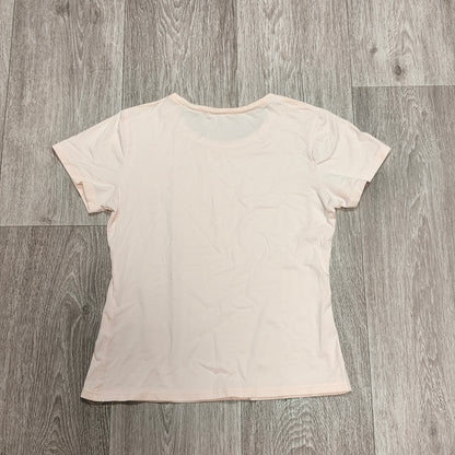 Womens Light Pink Short Sleeve T-Shirt Crew Neck Plain Basic Tee Casual Top