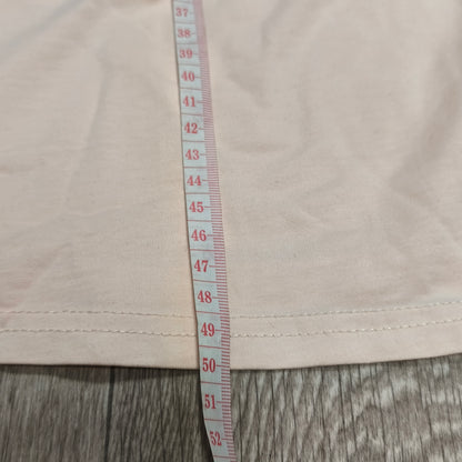 Womens Light Pink Short Sleeve T-Shirt Crew Neck Plain Basic Tee Casual Top