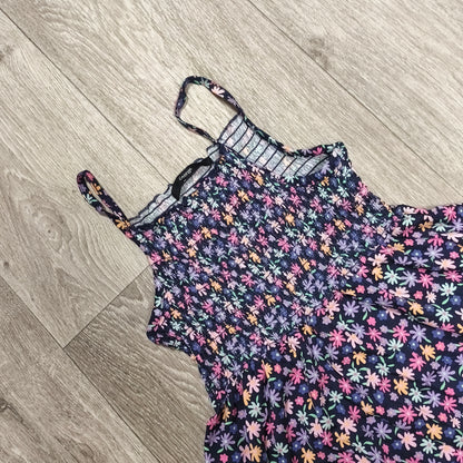 George Girls Floral Sundress Shirred Bodice Strappy Summer Dress 8-9 Years 128-135cm