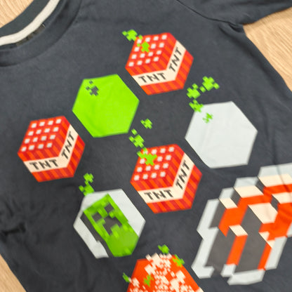 Minecraft Boys Sweatshirt Long Sleeve Pullover TNT Creeper Navy Size 134 140