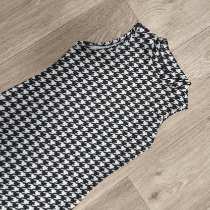 SHEIN Girls Houndstooth Mock Neck Sleeveless Bodycon Dress Size 9Y EU 134