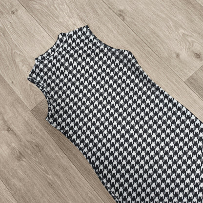 SHEIN Girls Houndstooth Mock Neck Sleeveless Bodycon Dress Size 9Y EU 134