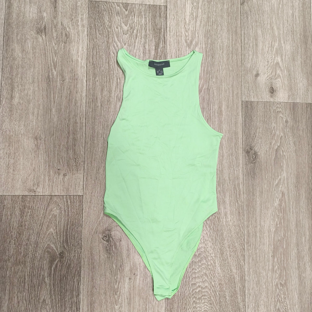 Primark Womens Light Mint Green Sleeveless High Neck Bodysuit Top Size XS US 2/4