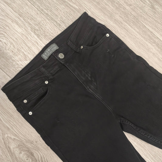 Denim Co Womens Black Skinny Jeans Distressed Raw Hem Size UK 8 US 4 EUR 36