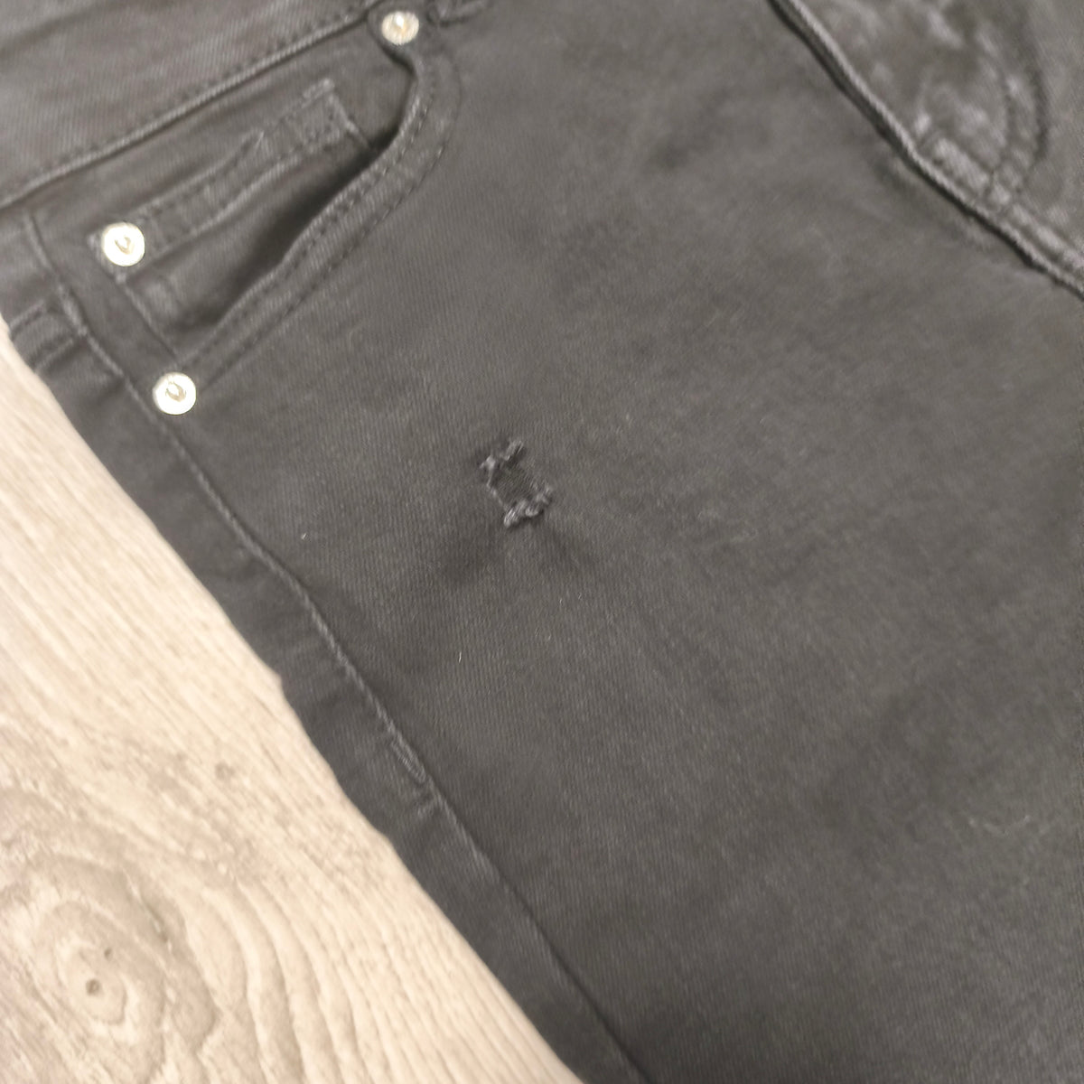 Denim Co Womens Black Skinny Jeans Distressed Raw Hem Size UK 8 US 4 EUR 36
