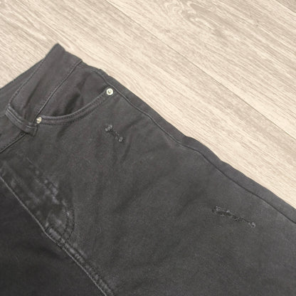 Denim Co Womens Black Skinny Jeans Distressed Raw Hem Size UK 8 US 4 EUR 36