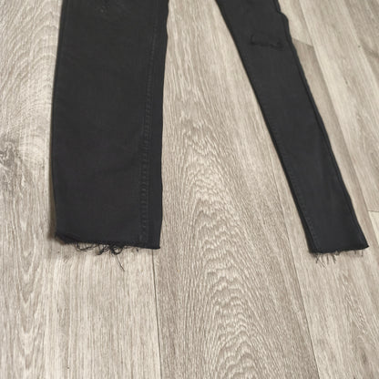 Denim Co Womens Black Skinny Jeans Distressed Raw Hem Size UK 8 US 4 EUR 36