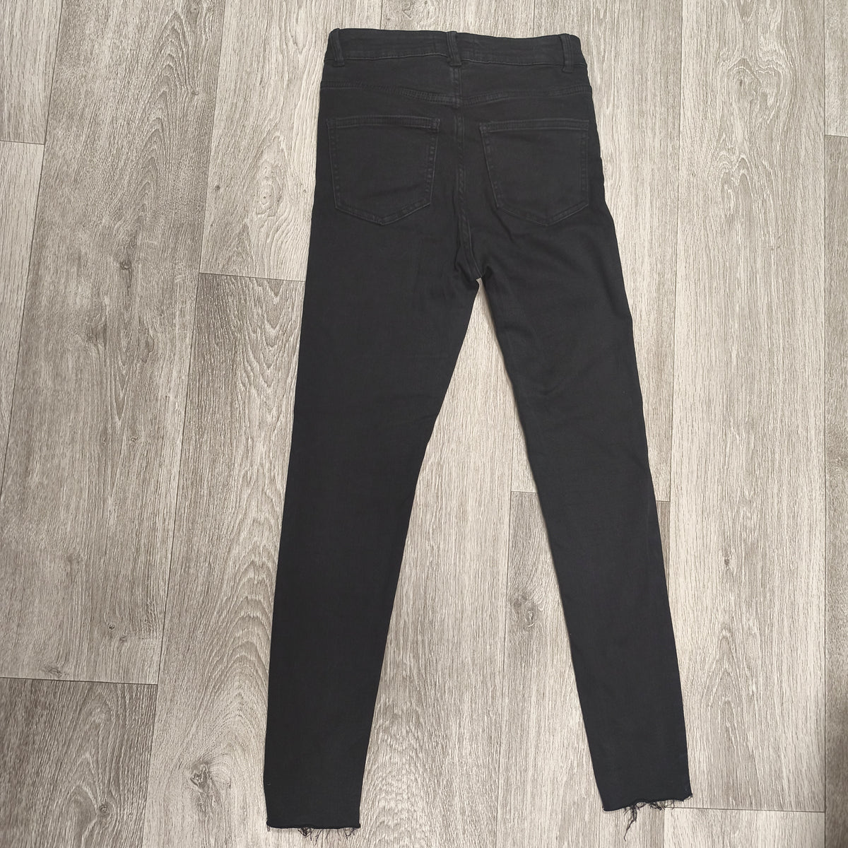 Denim Co Womens Black Skinny Jeans Distressed Raw Hem Size UK 8 US 4 EUR 36