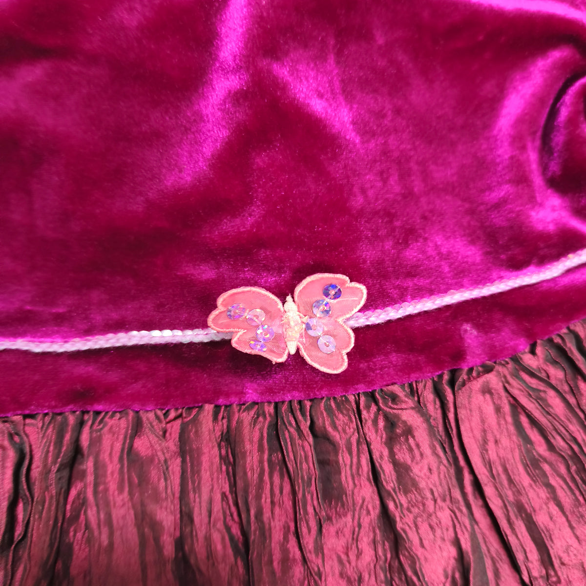 Abella Girls Velvet Dress 4 Years 104cm Magenta Purple Party Bow