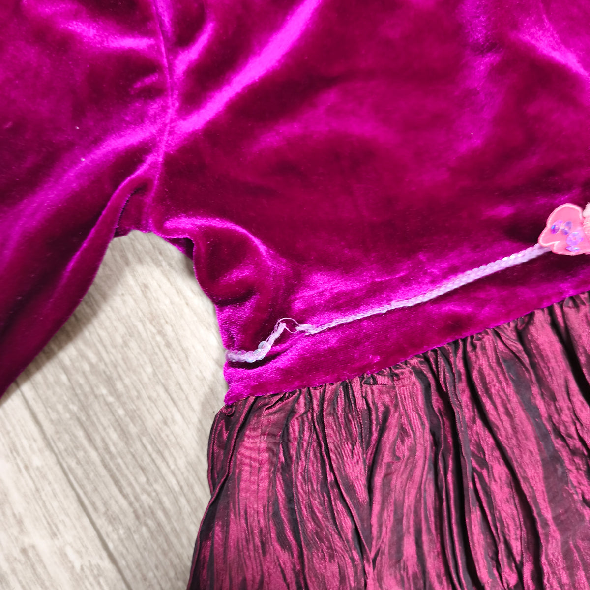Abella Girls Velvet Dress 4 Years 104cm Magenta Purple Party Bow