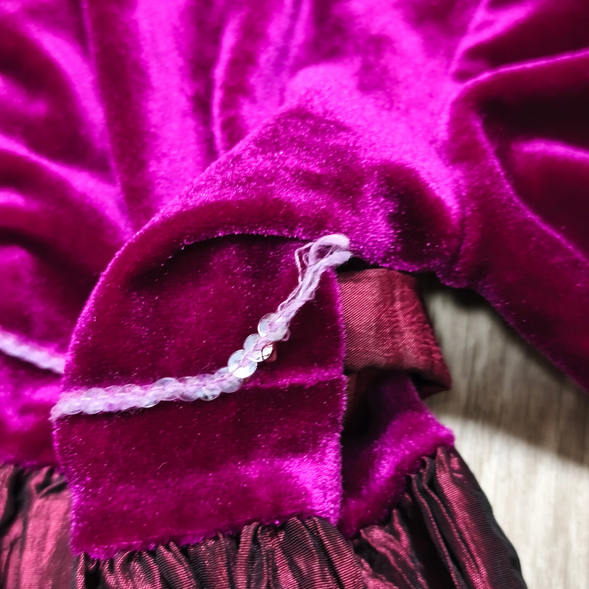 Abella Girls Velvet Dress 4 Years 104cm Magenta Purple Party Bow