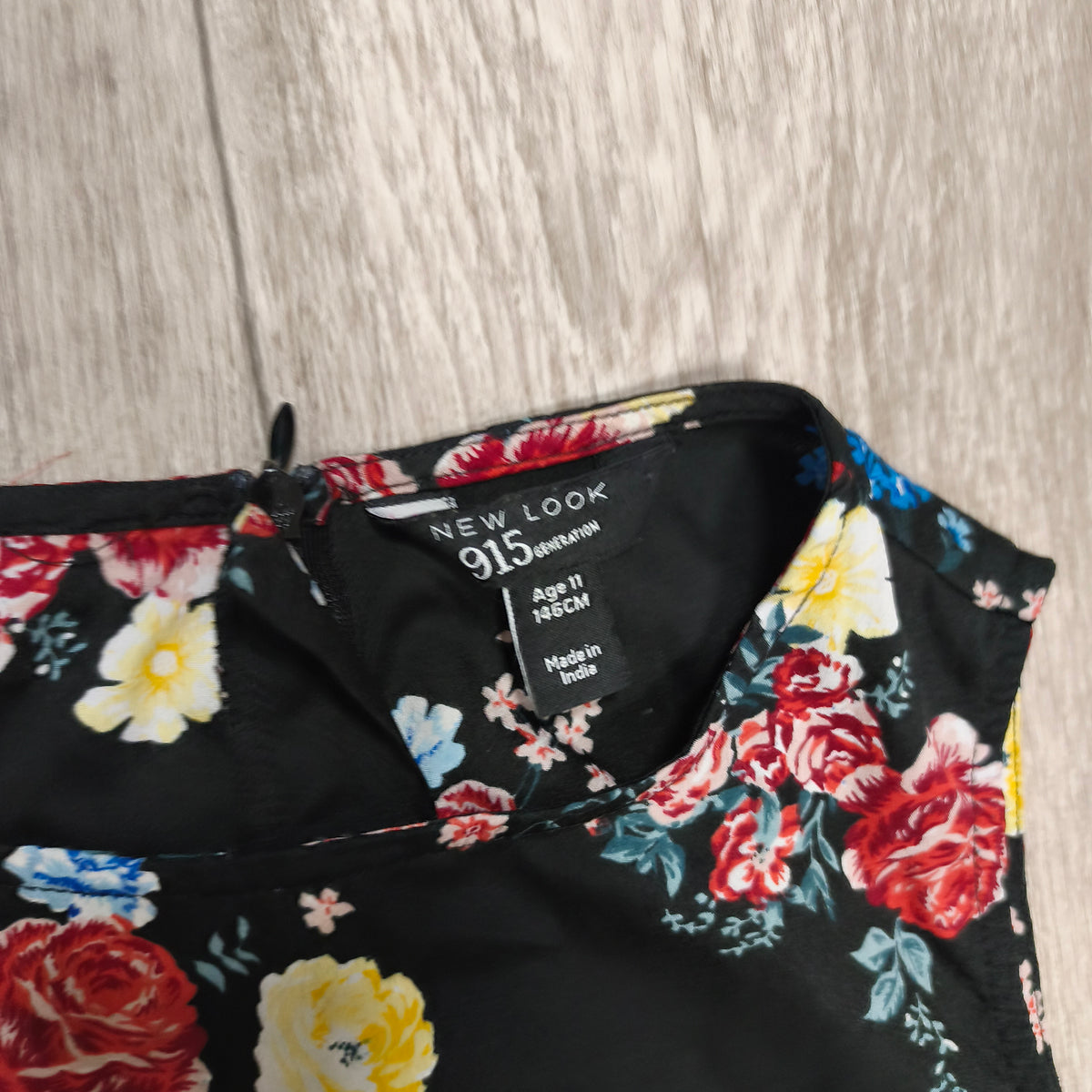 New Look 915 Girls Floral Playsuit Romper Black Cold Shoulder Age 11 146cm