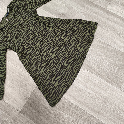 Lupilu Girls Green Zebra Animal Print Long Sleeve Casual Dress Size 110 116