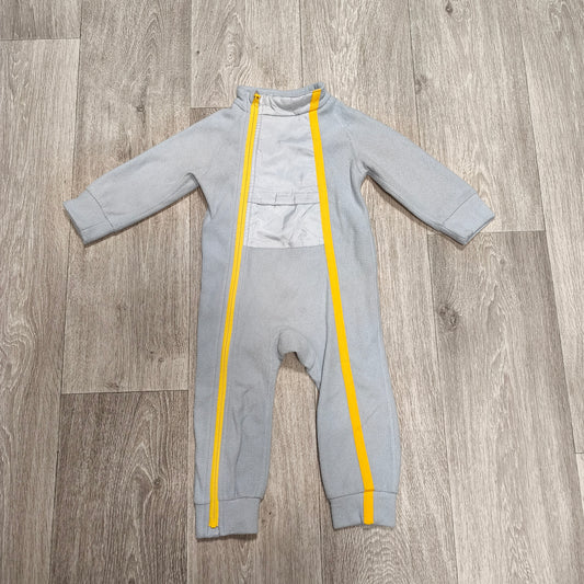 Wed'ze Decathlon Baby Fleece Suit Jumpsuit Overall Grey Yellow 24M 24 Months