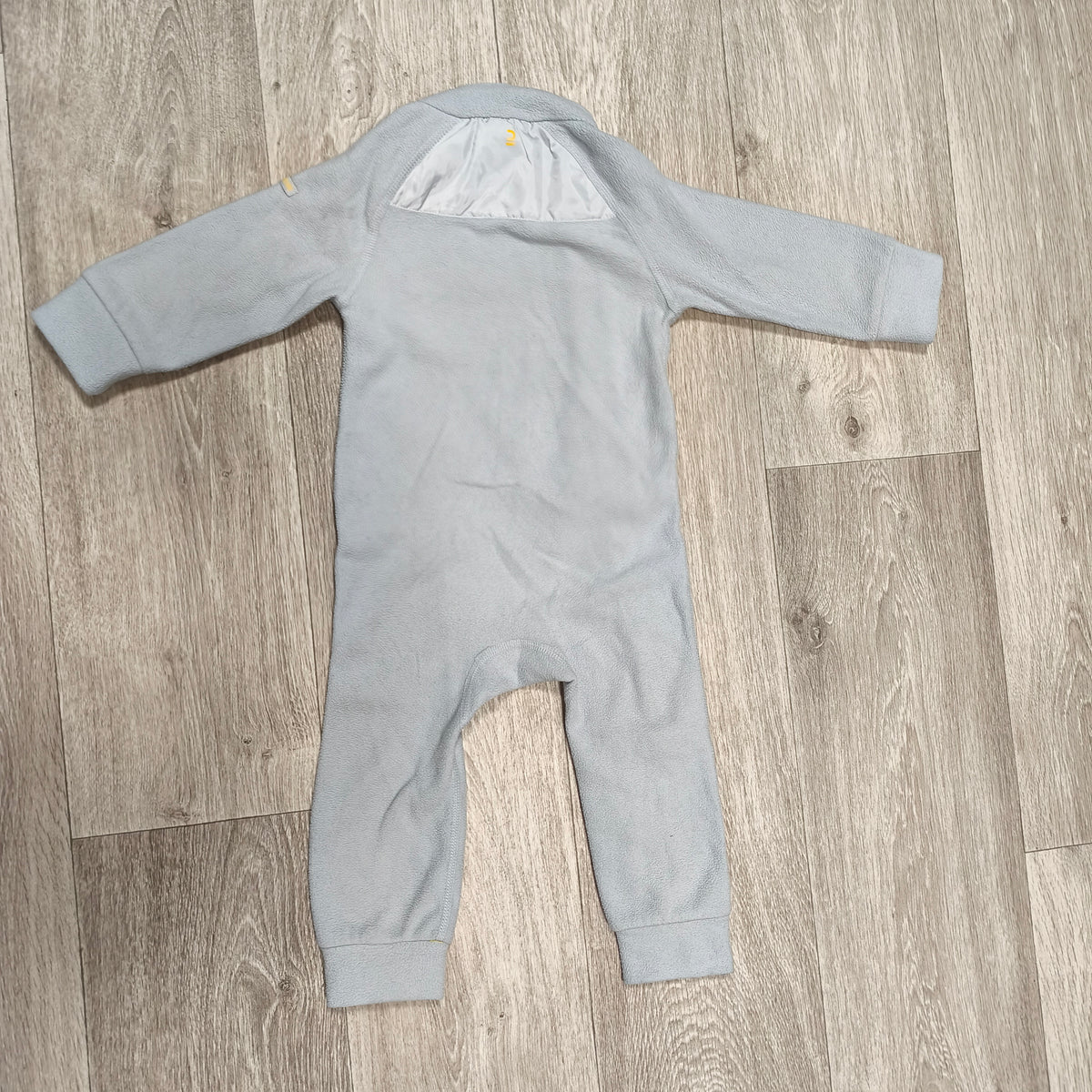 Wed'ze Decathlon Baby Fleece Suit Jumpsuit Overall Grey Yellow 24M 24 Months