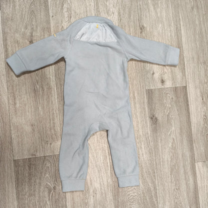Wed'ze Decathlon Baby Fleece Suit Jumpsuit Overall Grey Yellow 24M 24 Months