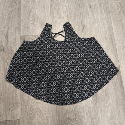Primark Girls Black White Geometric Aztec Caged Strappy Swing Top 12-13 Yrs