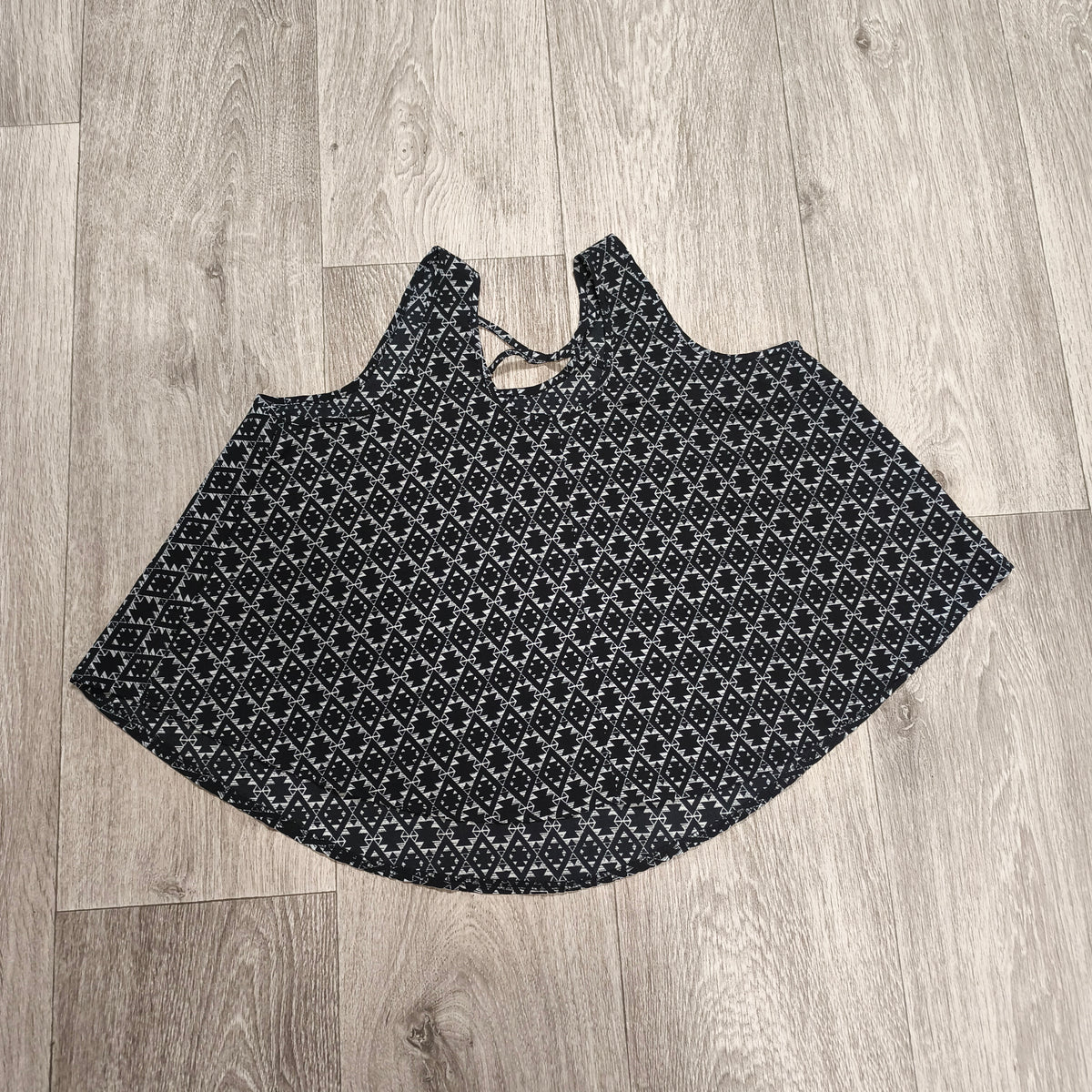 Primark Girls Black White Geometric Aztec Caged Strappy Swing Top 12-13 Yrs