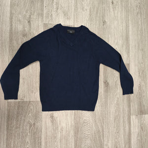 Next Boys Navy Blue V-Neck Jumper Sweater Size 9-10 Years 140cm Cotton Blend