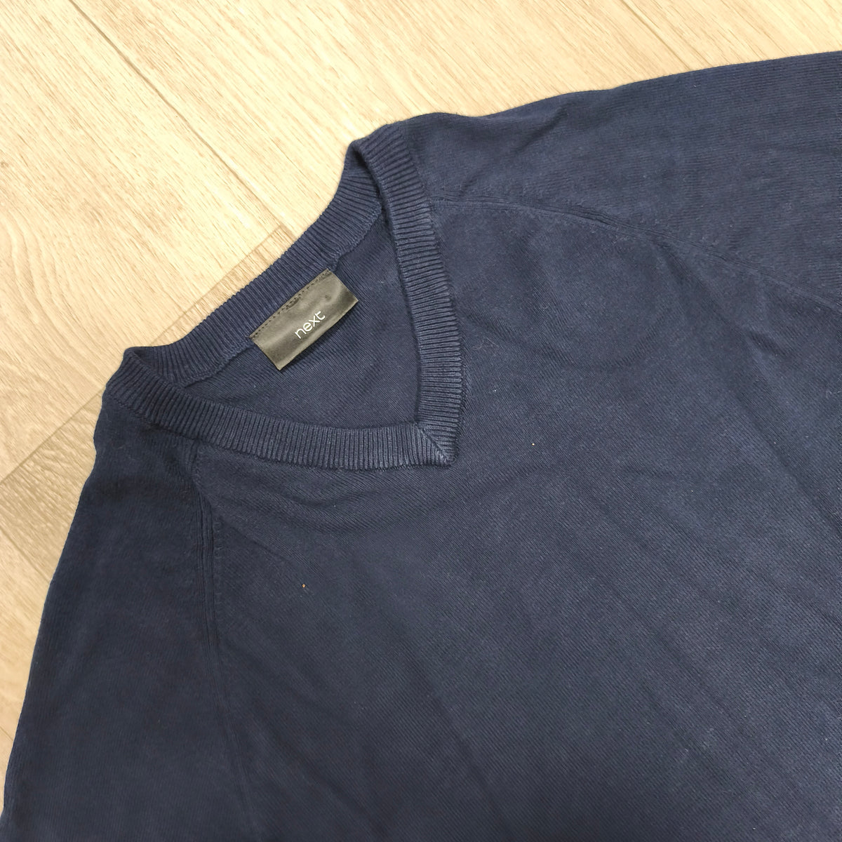 Next Boys Navy Blue V-Neck Jumper Sweater Size 9-10 Years 140cm Cotton Blend