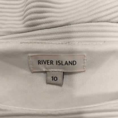 River Island Womens Peplum Top Sleeveless Black White Color Block UK 10 EUR 36