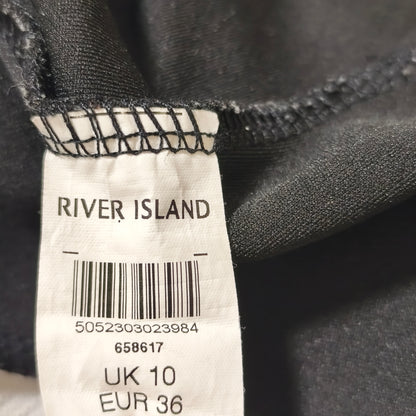 River Island Womens Peplum Top Sleeveless Black White Color Block UK 10 EUR 36