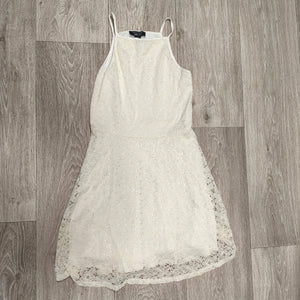 New Look 915 Girls Cream Floral Lace Skater Dress Age 10 140 cm Party Cami