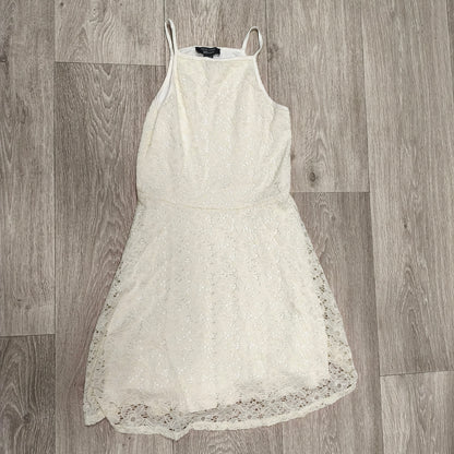 New Look 915 Girls Cream Floral Lace Skater Dress Age 10 140 cm Party Cami