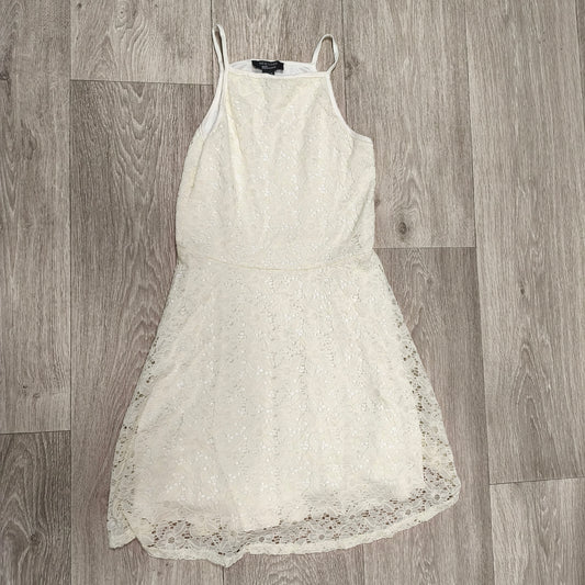 New Look 915 Girls Cream Floral Lace Skater Dress Age 10 140 cm Party Cami