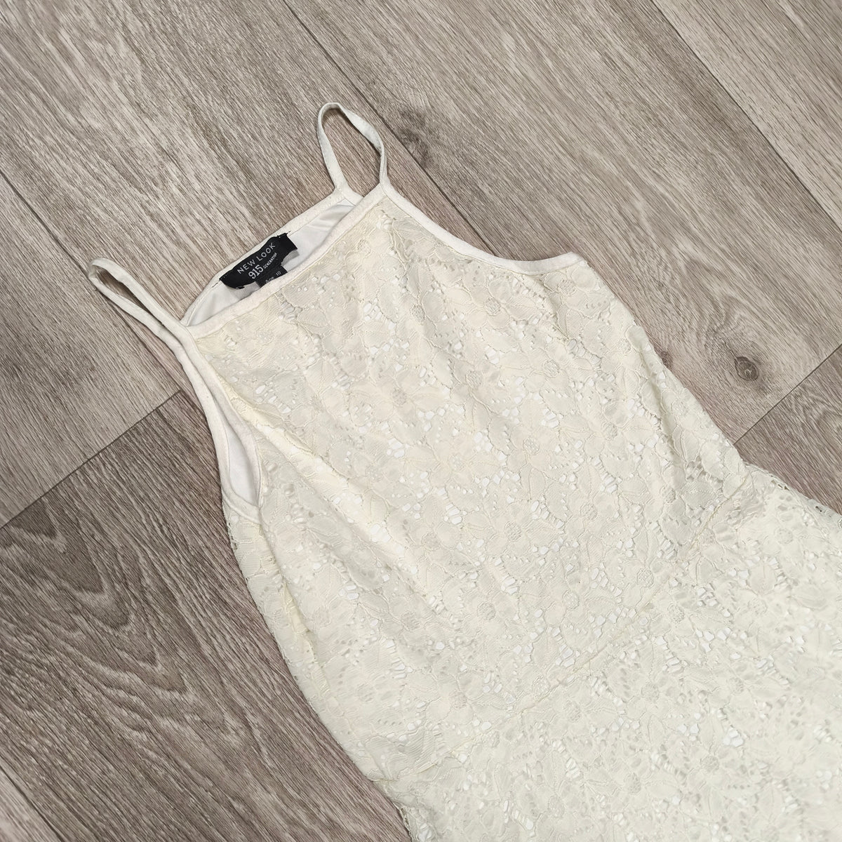 New Look 915 Girls Cream Floral Lace Skater Dress Age 10 140 cm Party Cami